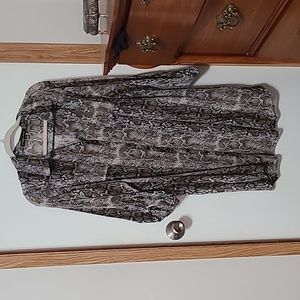 Sheer blouse snake print